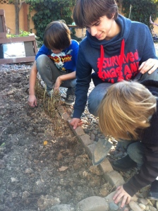Kids digging
